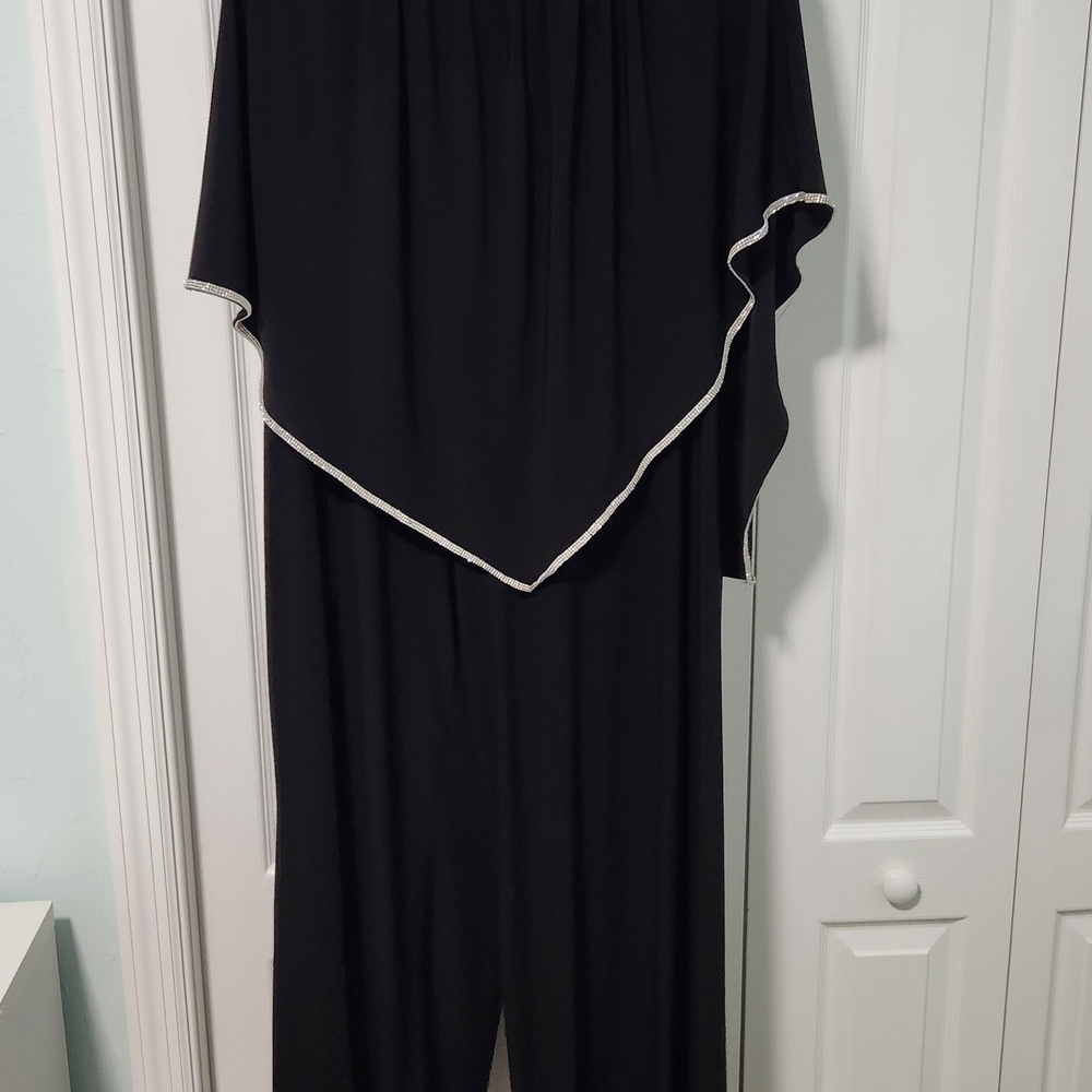 MSK Black Jumpsuit with Silver Accents